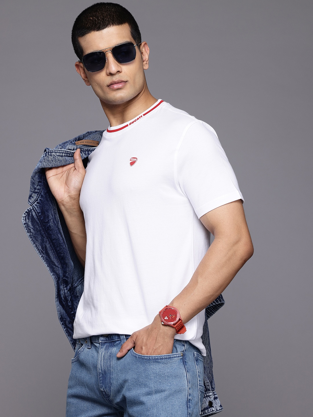 

Ducati Men Pure Cotton T-shirt, White