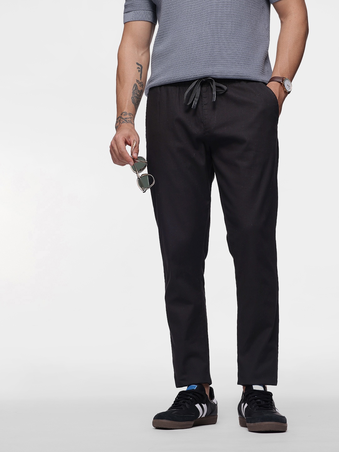 

French Connection Men Slim Fit Trousers, Black