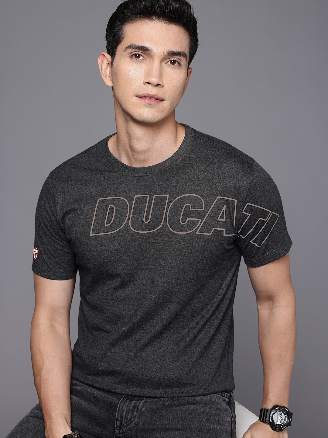 

Ducati Brand Logo Printed T-shirt, Grey