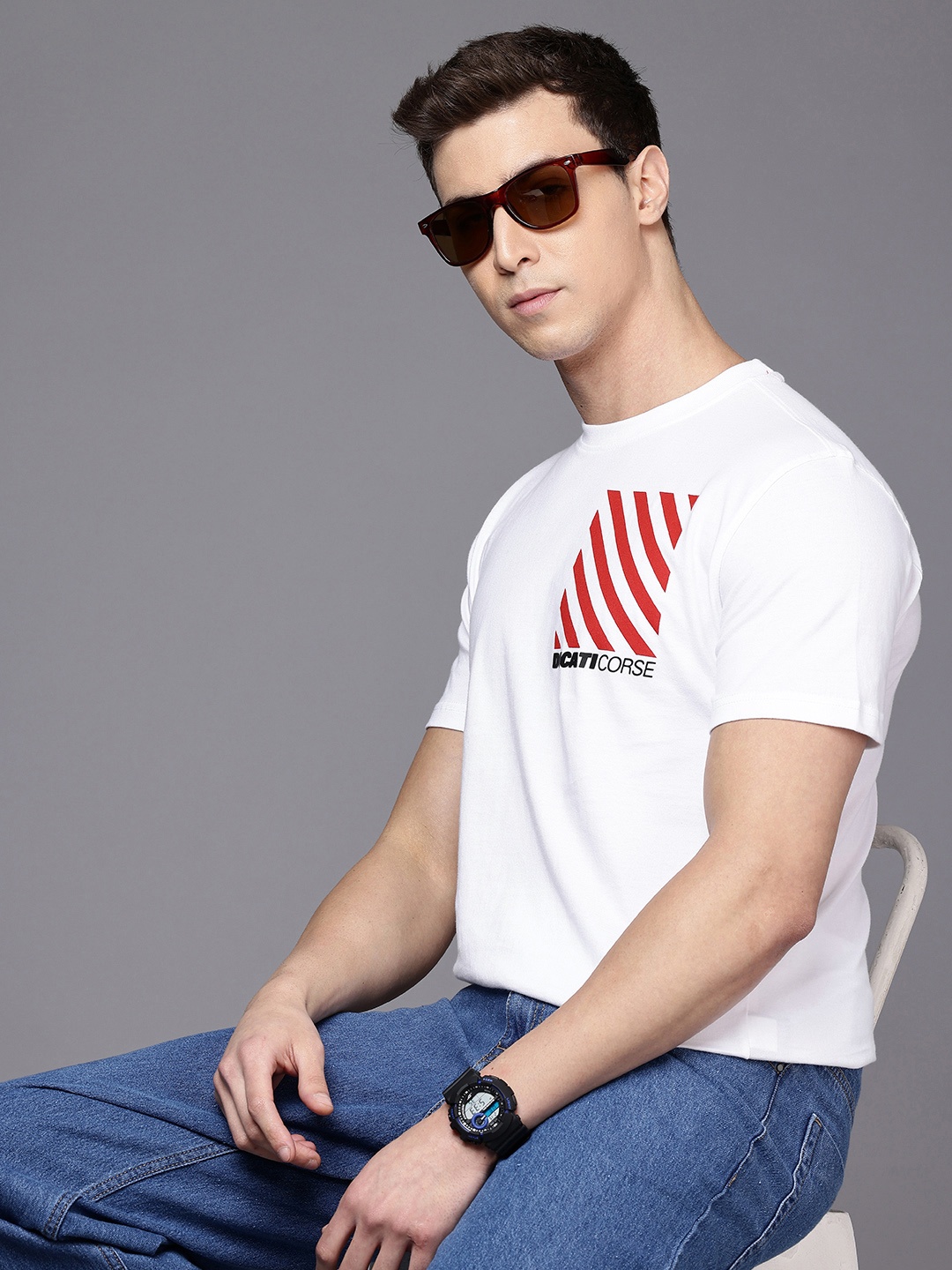 

Ducati Pure Cotton Graphic Printed T-shirt, White