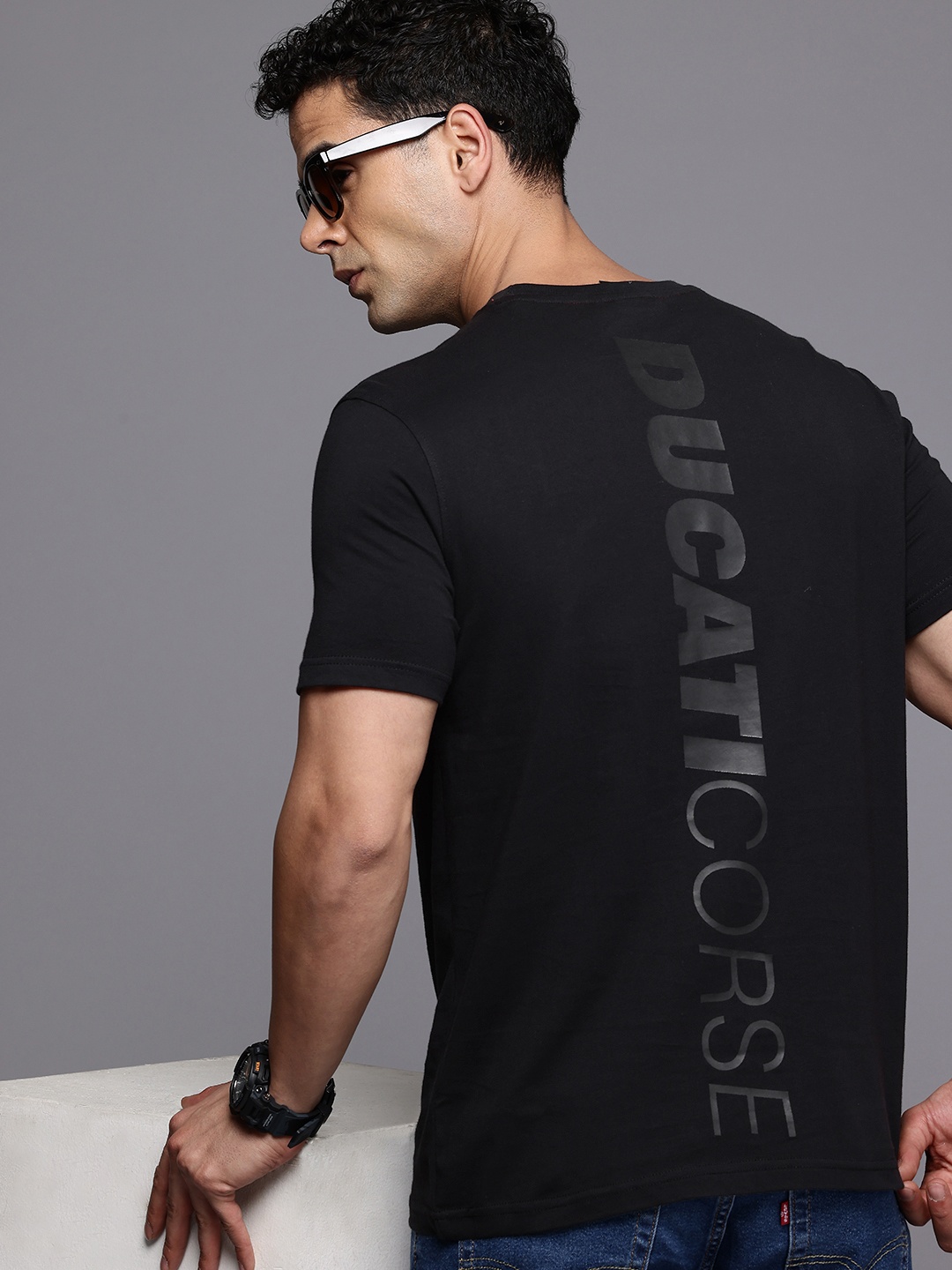 

Ducati Brand Logo Printed Pure Cotton T-shirt, Black