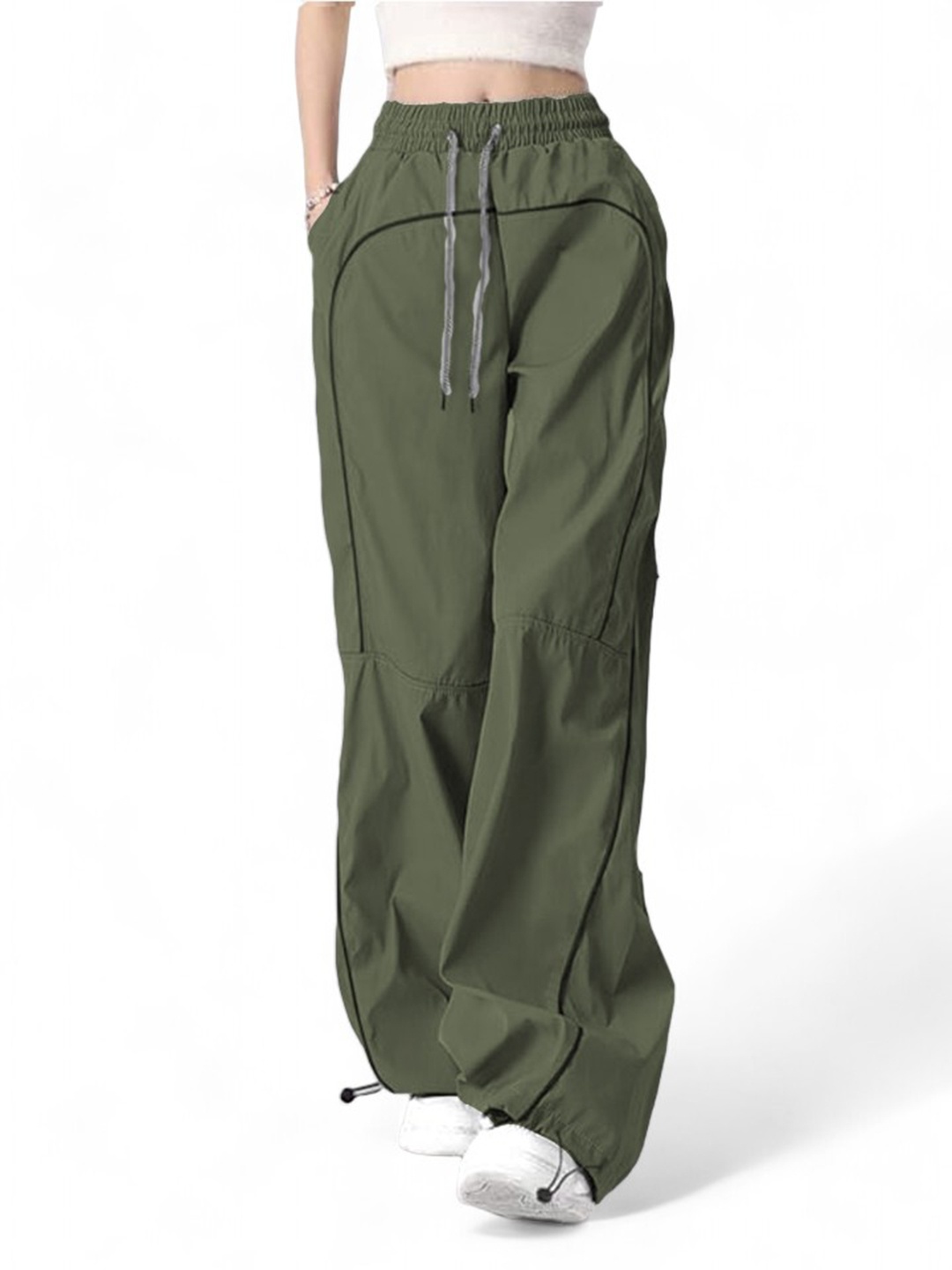 

TABADTOD Women Relaxed Loose Fit Trousers, Green