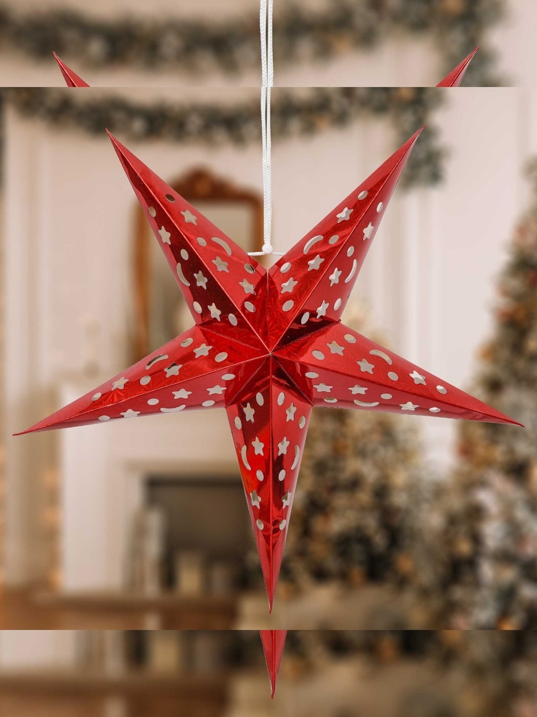 

eCraftIndia Red 2 Pieces Christmas Star Lantern Lights