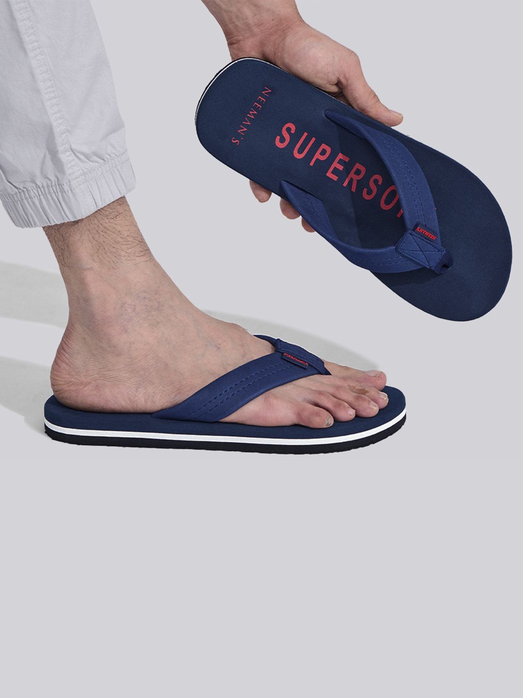 

NEEMANS Men Printed Thong Flip-Flops, Blue