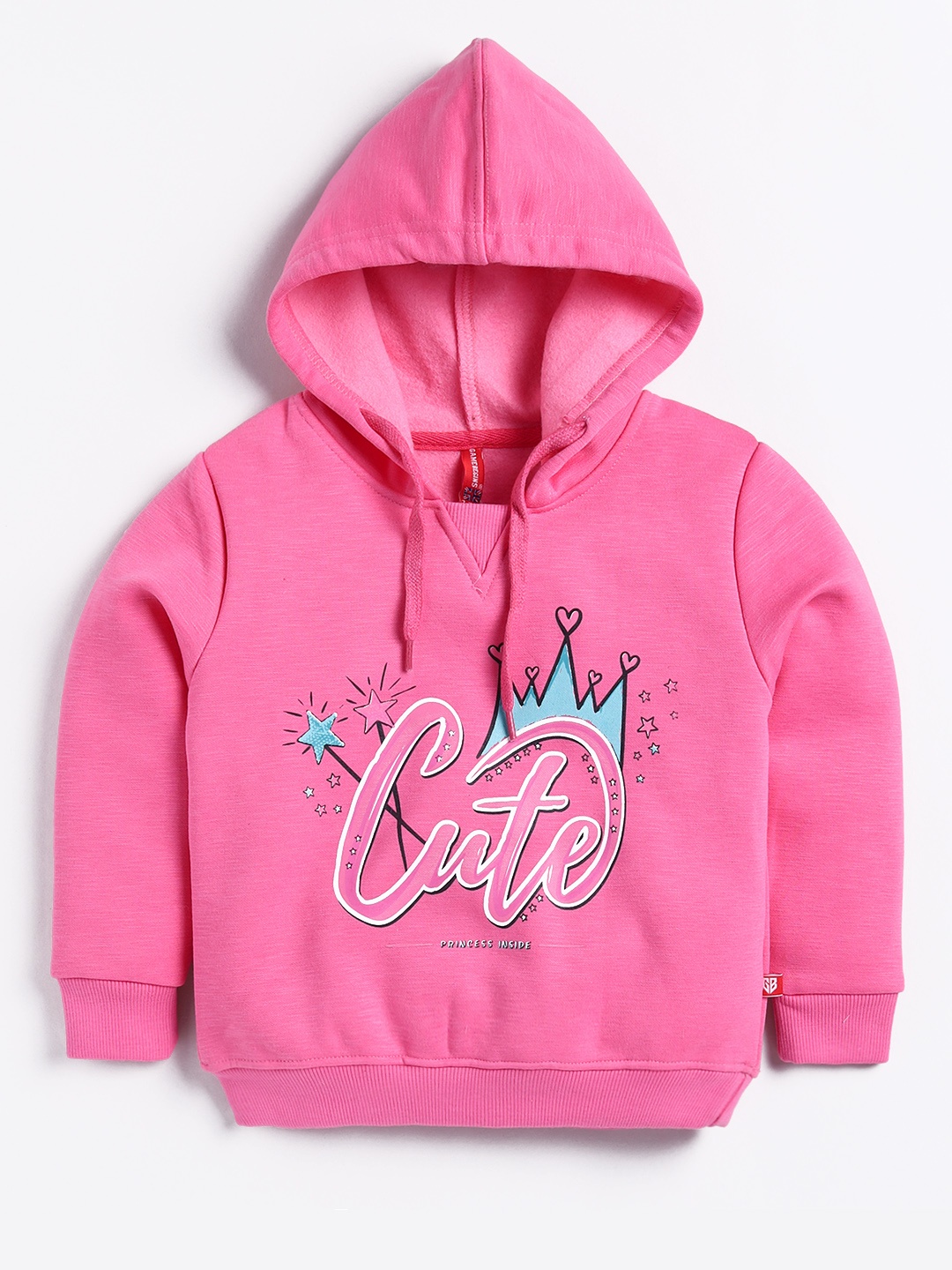 

Here&Now X Game Begins Girls Printed Hooded Sweatshirt, Pink