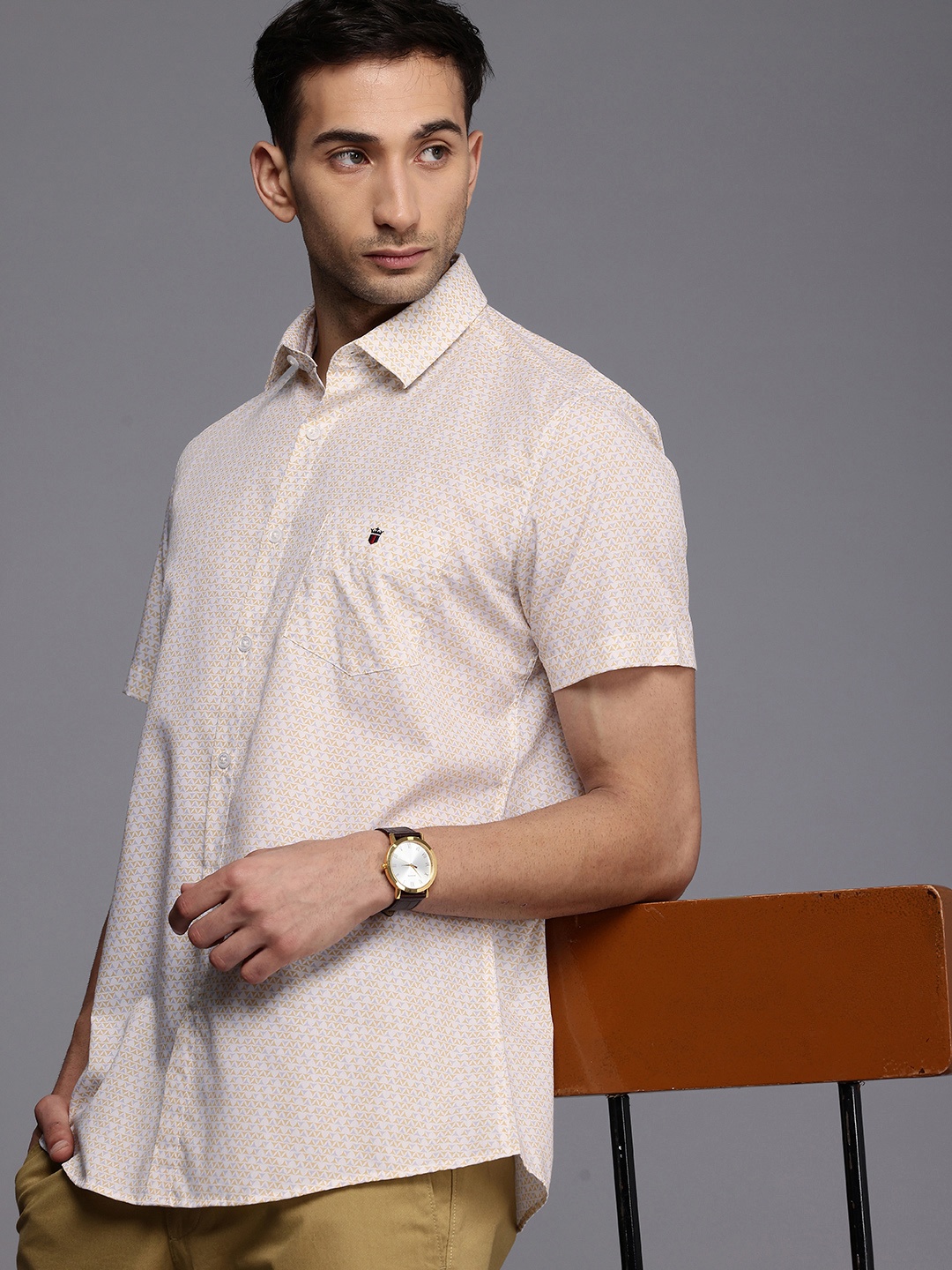

Louis Philippe Sport Slim Fit Printed Casual Shirt, Yellow