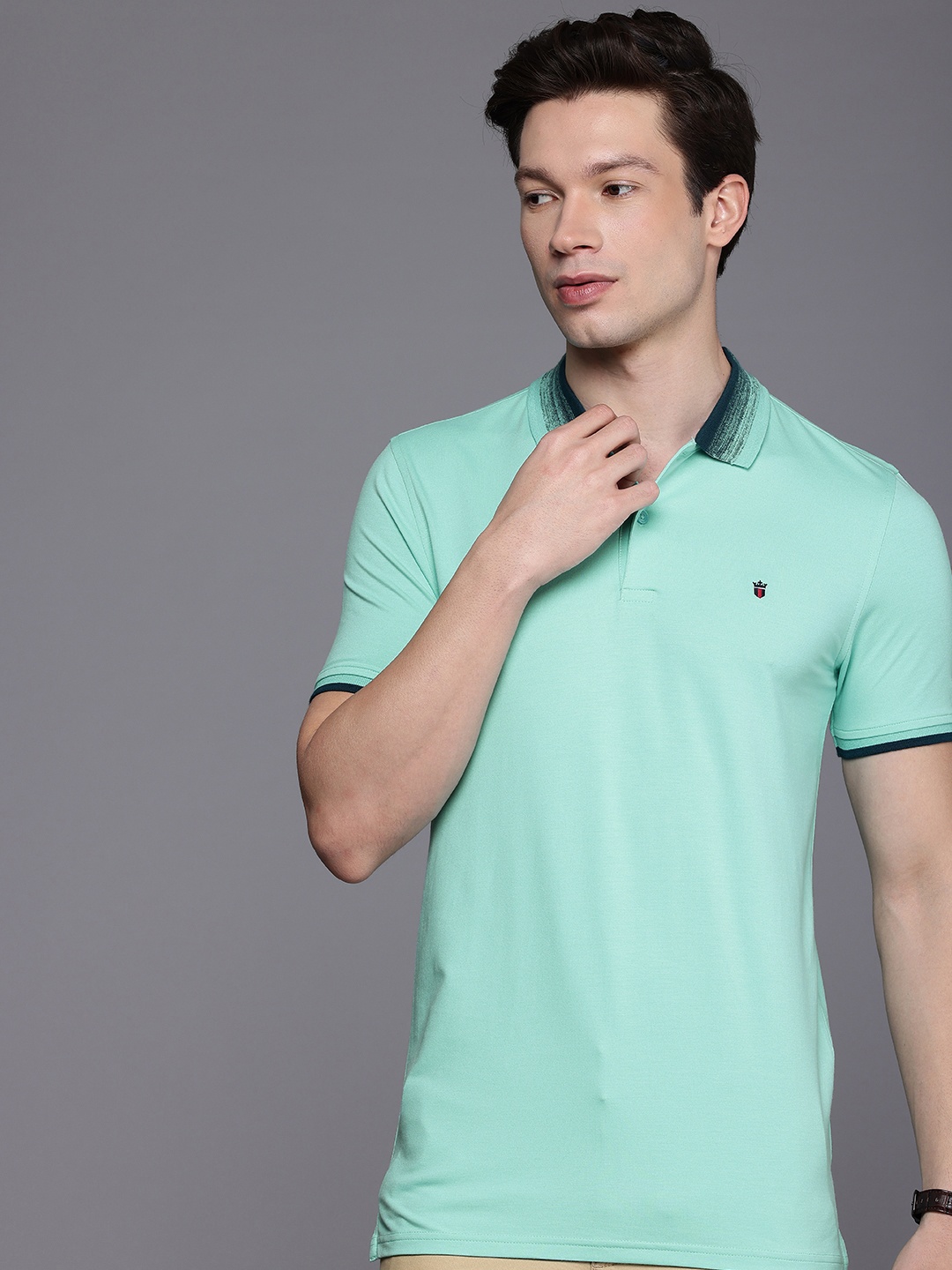 

Louis Philippe Sport Polo Collar Slim Fit T-shirt, Turquoise blue