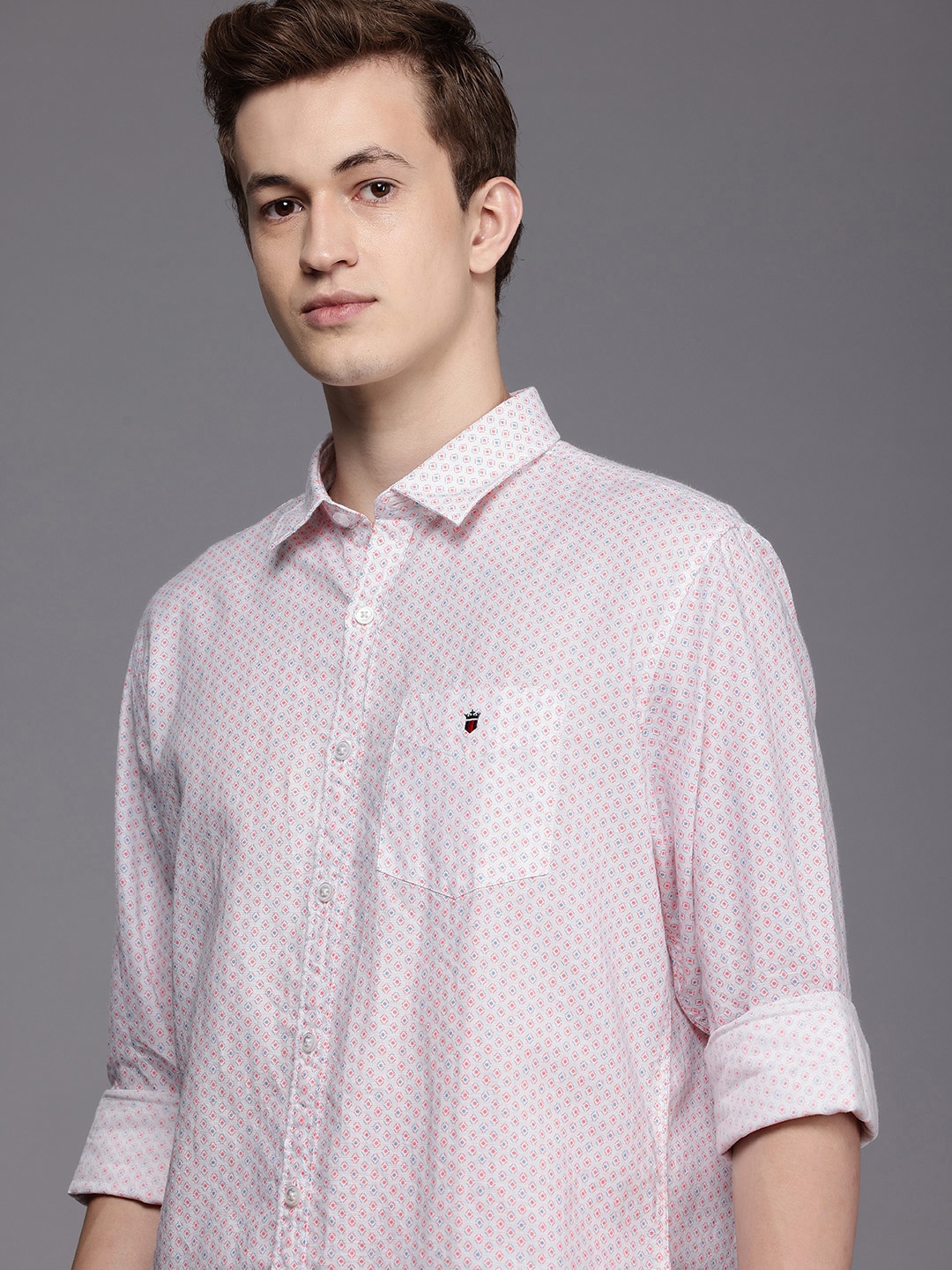 

Louis Philippe Sport Geometric Printed Slim Fit Shirt, White