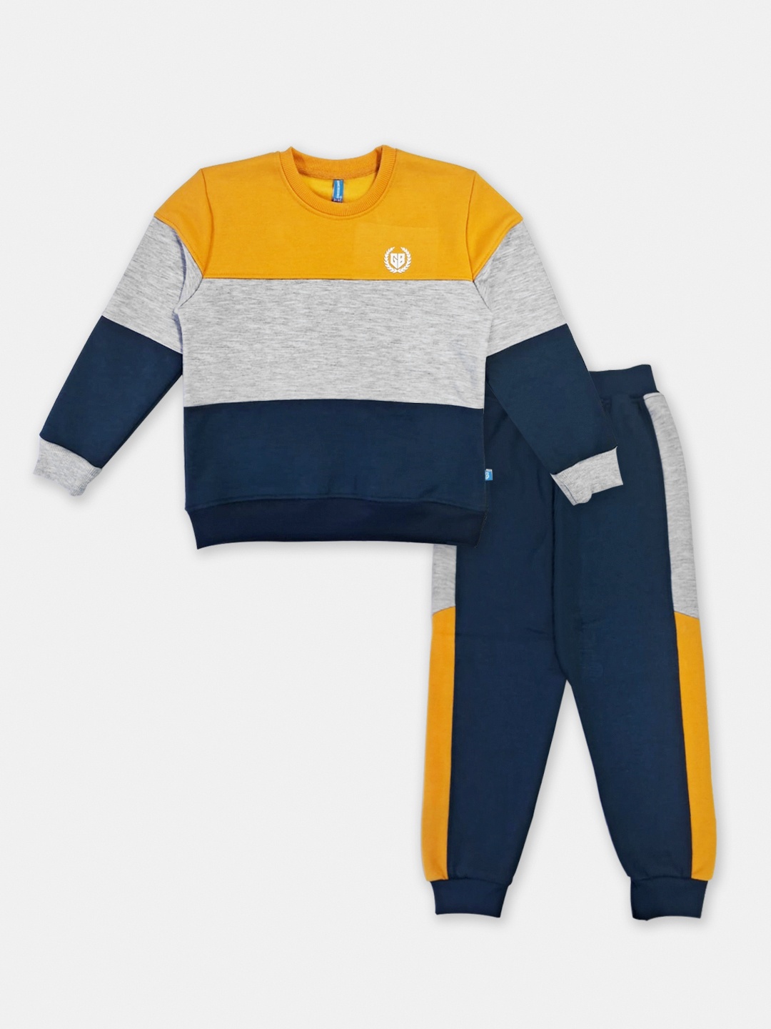 

Here&Now X Game Begins Boys Colourblocked Sweatshirt and Joggers, Mustard