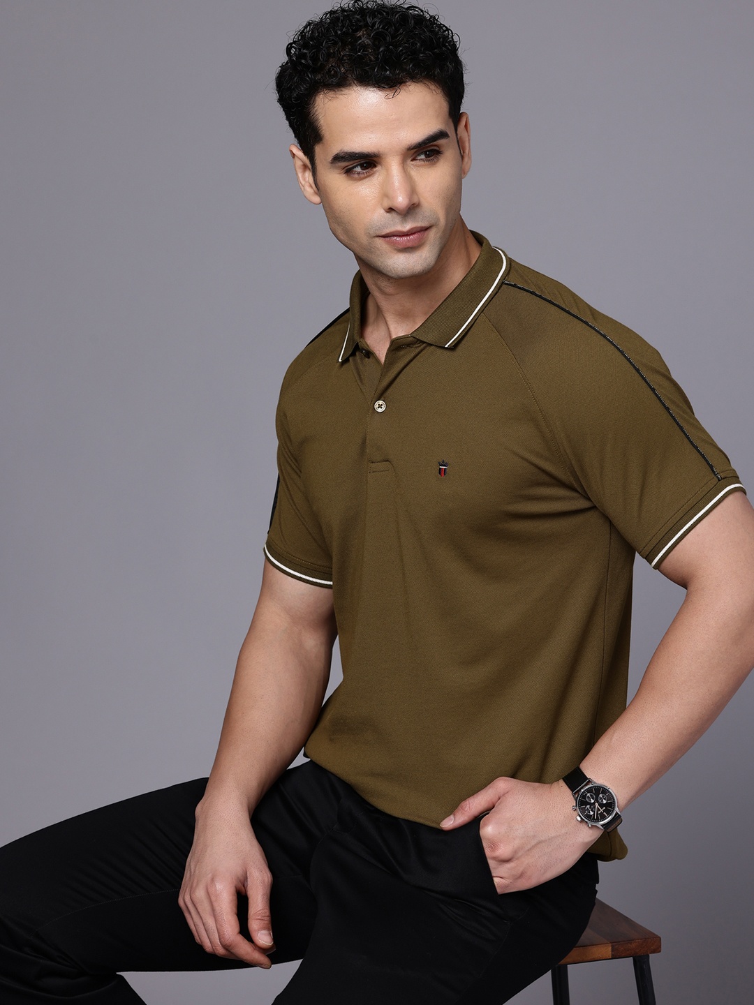 

Louis Philippe Sport Polo Collar Slim Fit T-shirt, Olive