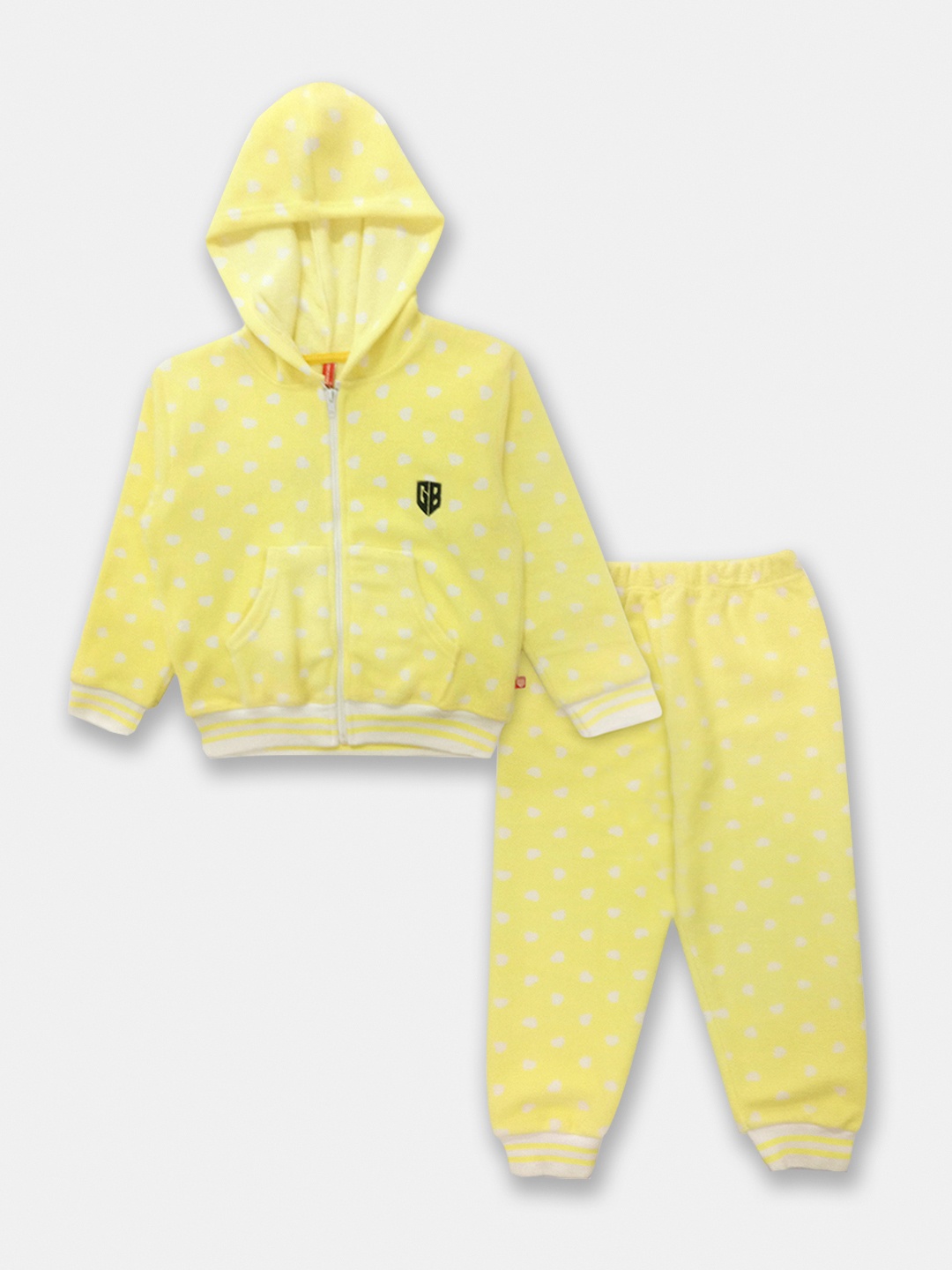 

Here&Now X Game Begins Girls Polka Dotted Sweatshirt and Joggers, Yellow