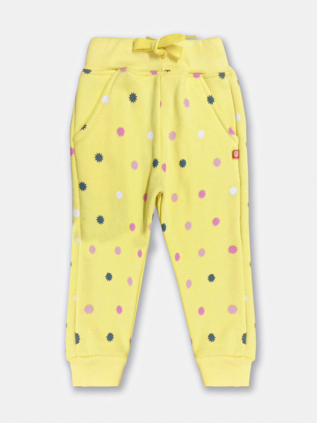 

Here&Now X Game Begins Girls Polka Dot Printed Joggers, Yellow