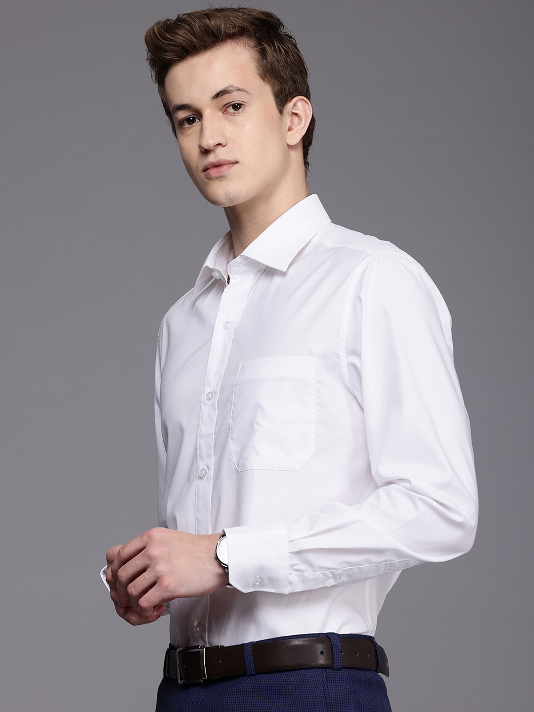 

Louis Philippe Classic Opaque Pure Cotton Formal Shirt, White