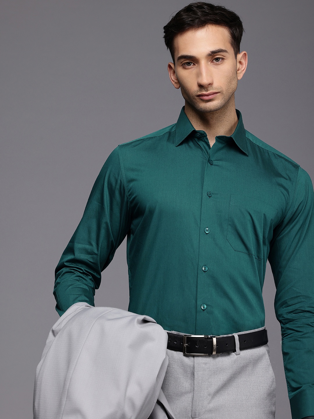 

Louis Philippe Slim Fit Pure Cotton Formal Shirt, Teal