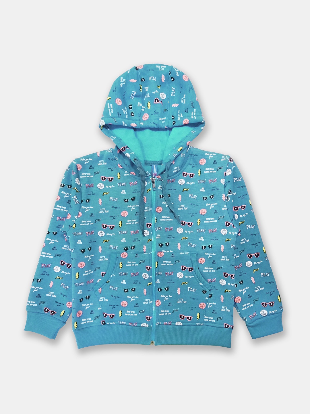 

Here&Now X Game Begins Boys Printed Hooded Sweatshirt, Teal