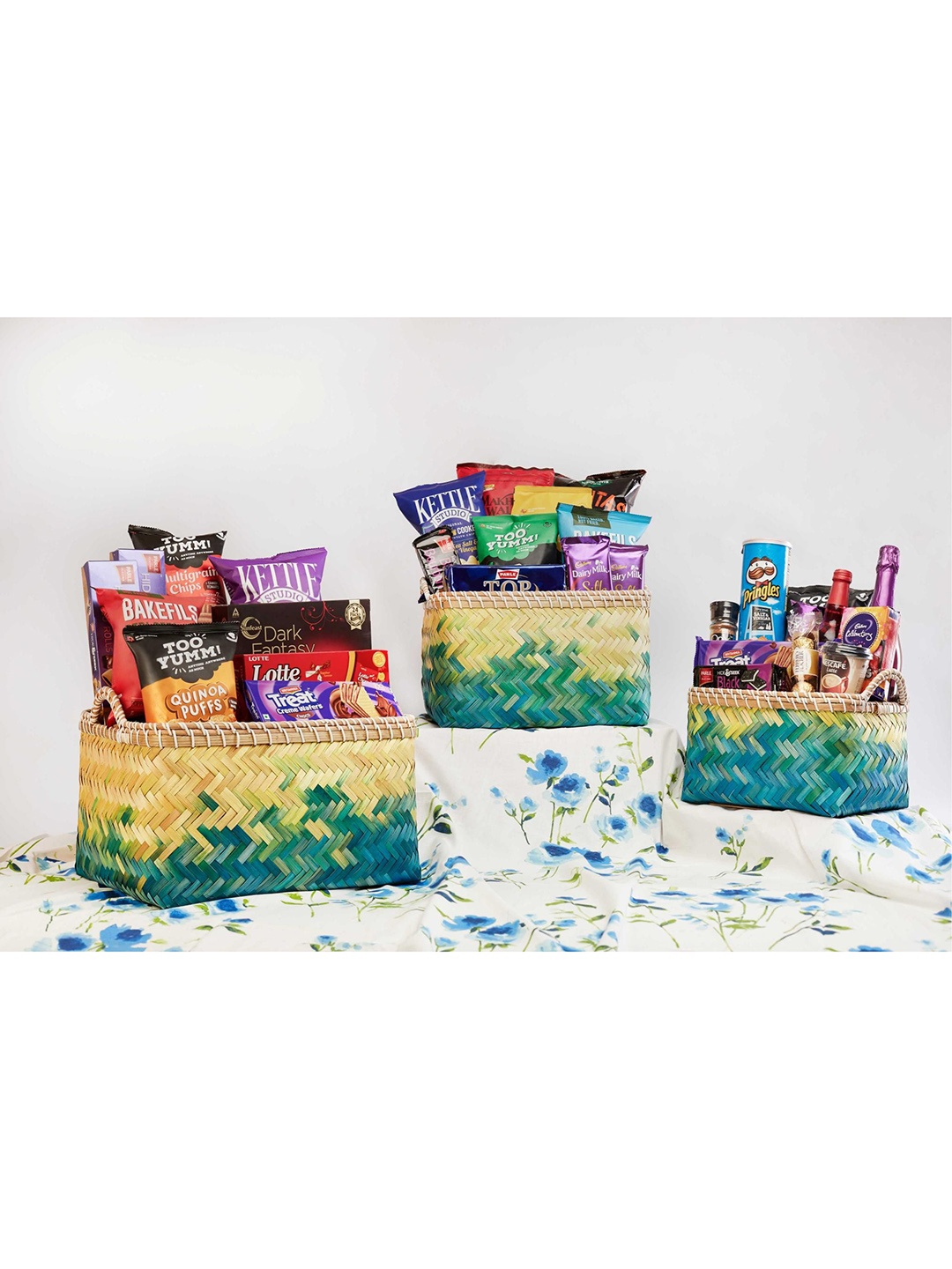 

NATURALLY YOURS Yellow & Green Bamboo Rectangle Organisers
