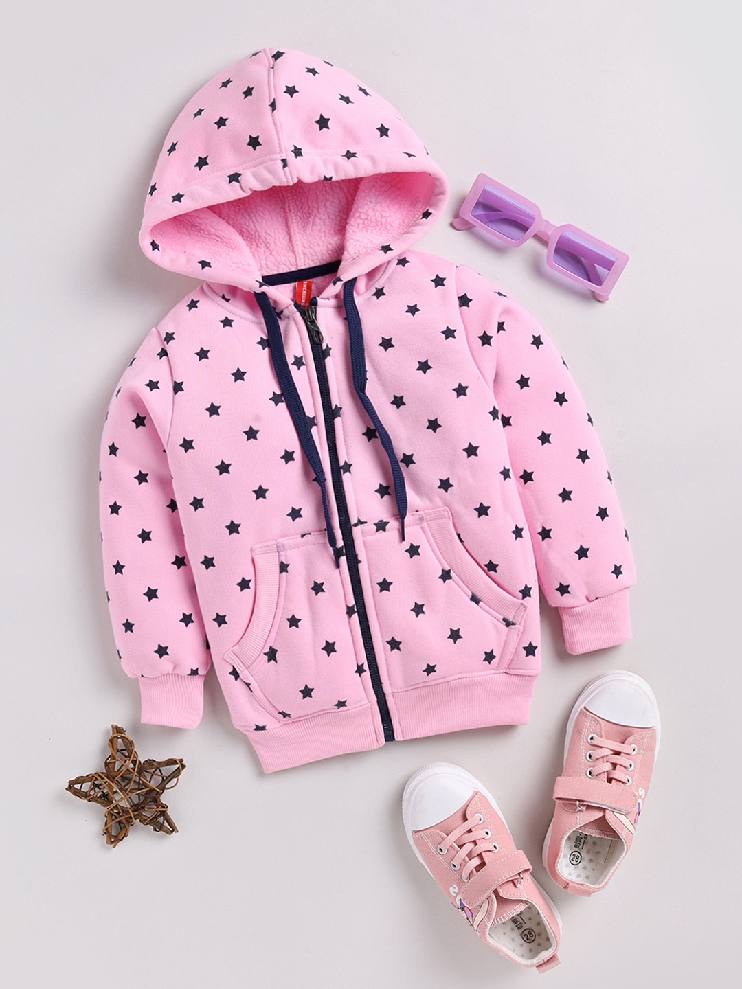 

Here&Now X Game Begins Girls Printed Hooded Sweatshirt, Pink