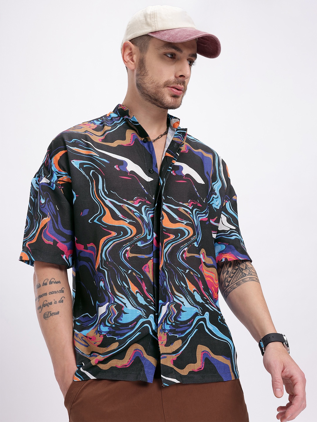 

glitchez Abstract Canvas Printed Shirt, Multi