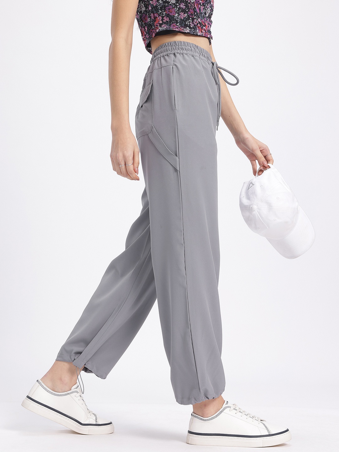 

glitchez Women Adjustable Edge Toggled Trouser, Grey