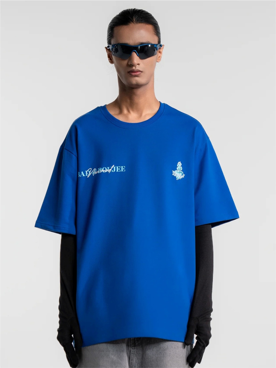 

Bad and Boujee Unisex Typography Printed Pockets T-shirt, Navy blue