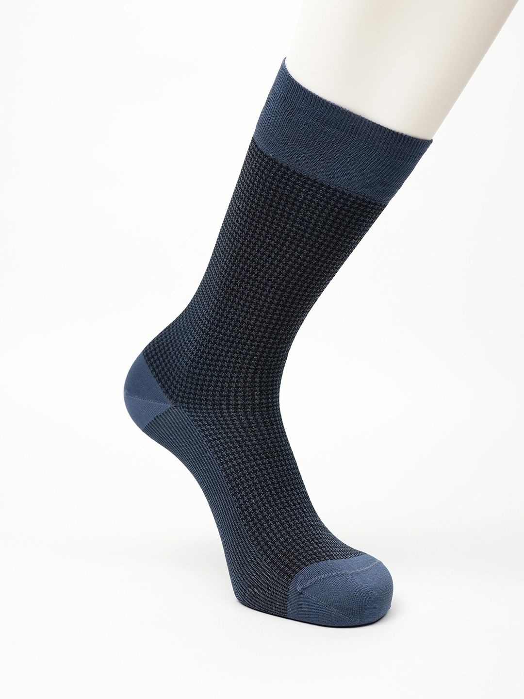 

Theater Men Patterned Cotton Calf Length Socks, Blue