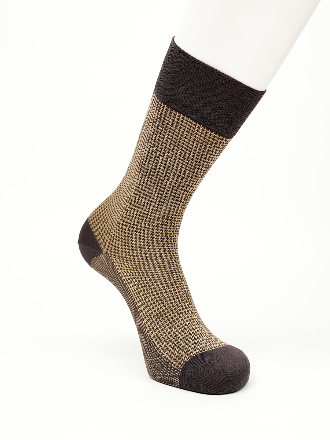 

Theater Men Patterned Cotton Calf Length Socks, Brown