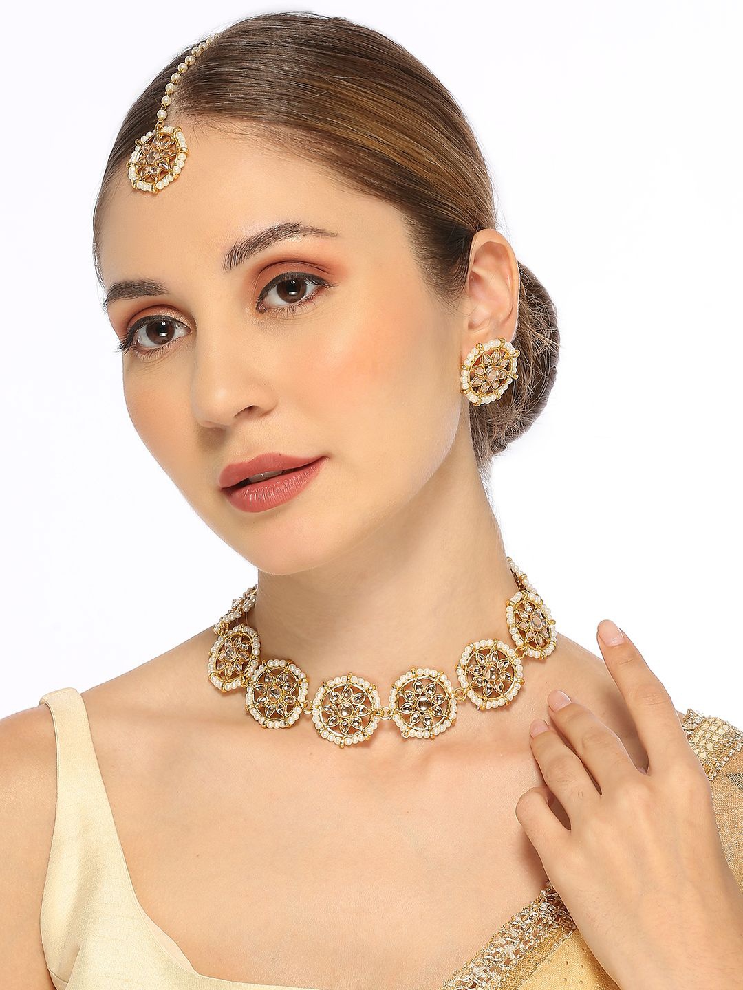 

Anouk Kundan & Beaded Jewellery Set, Gold