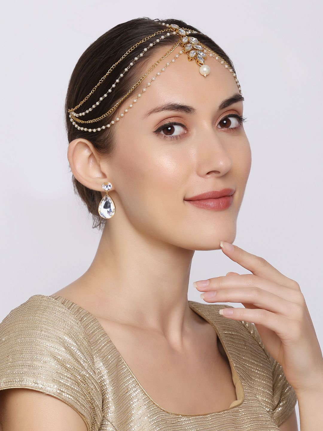 

Anouk Kundan-Studded Jewellery Set, Gold