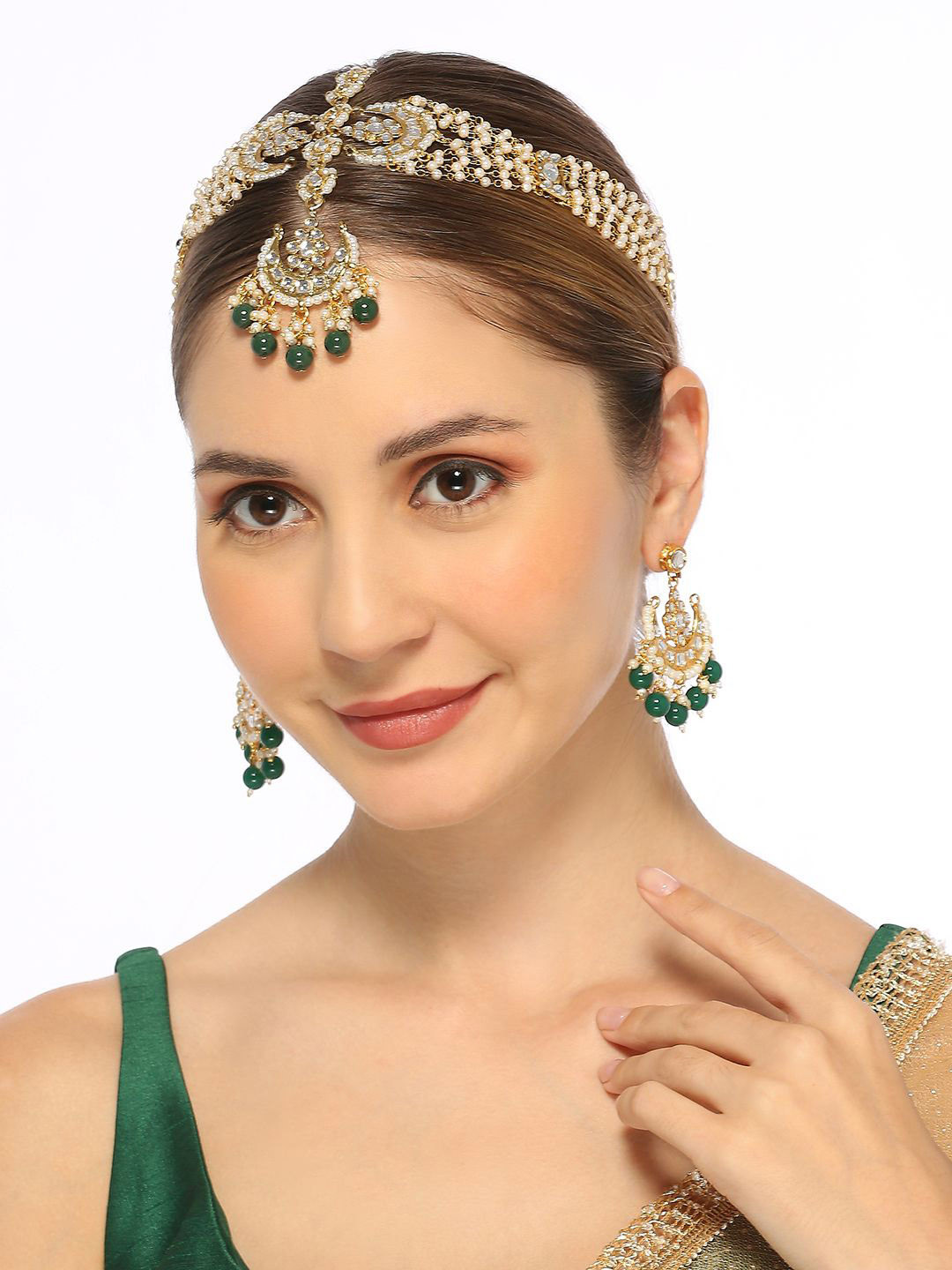 

Anouk Kundan Studded & Beaded Jewellery Set, Gold