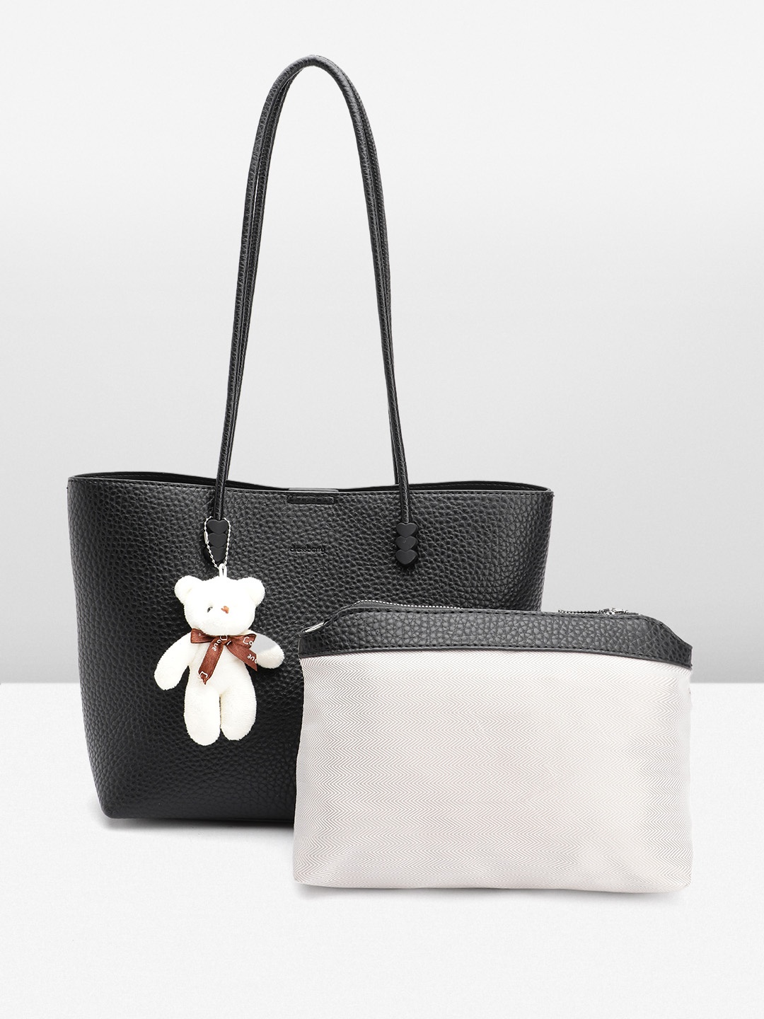 

DressBerry Structured Shoulder Bag with Pouch, Black
