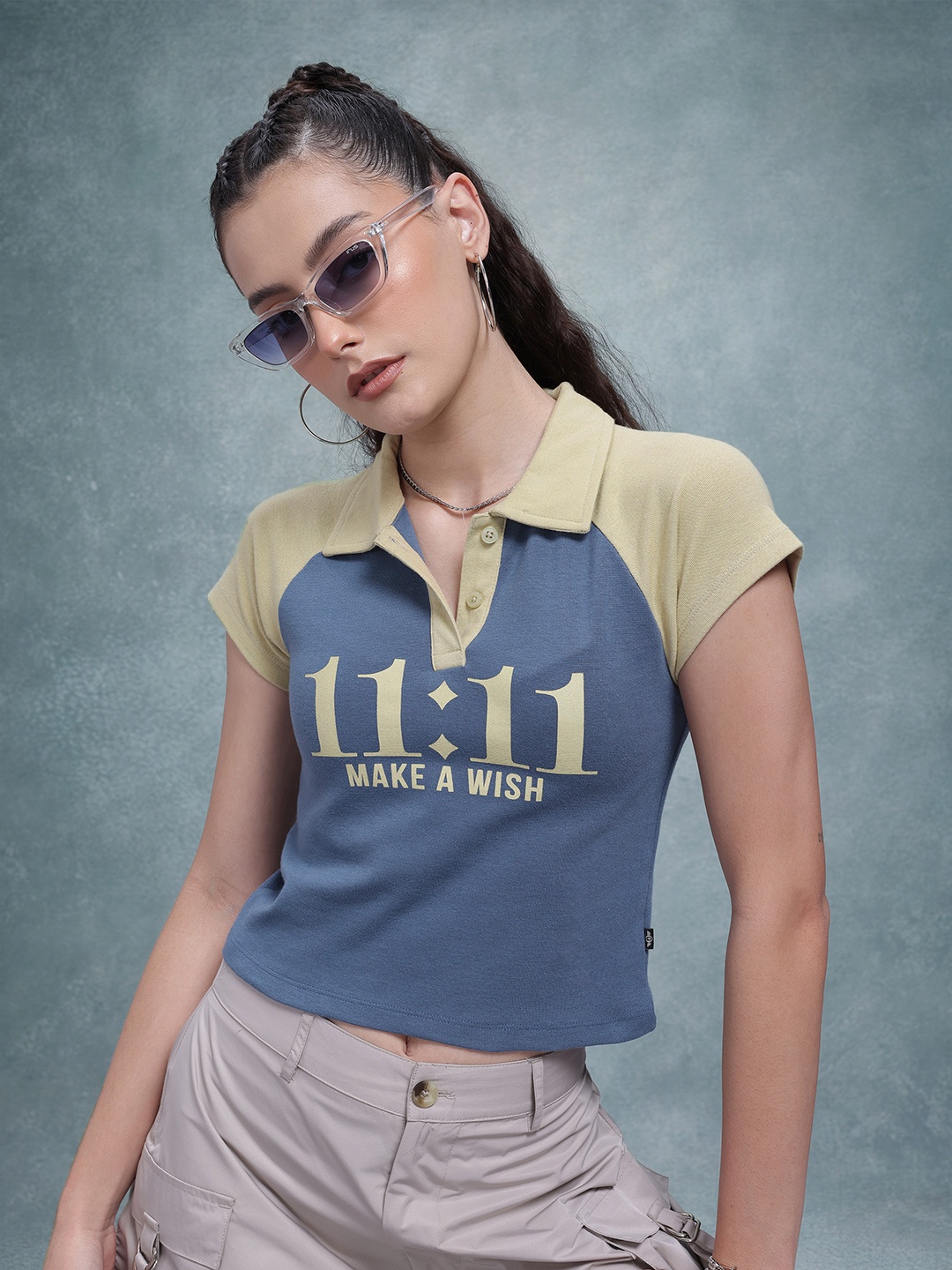 

The Roadster Life Co. Typography Print Polo Collar T-shirt, Blue