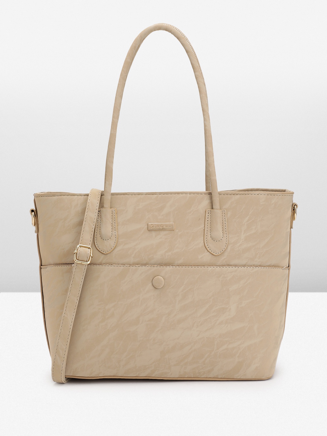 

Mast & Harbour Printed Structured Shoulder Bag, Beige