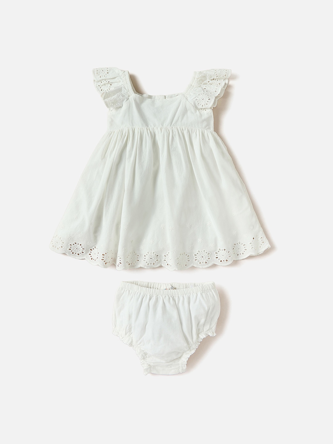 

Juniors by Babyshop Schiffli Detail Cotton A-Line Dress, White
