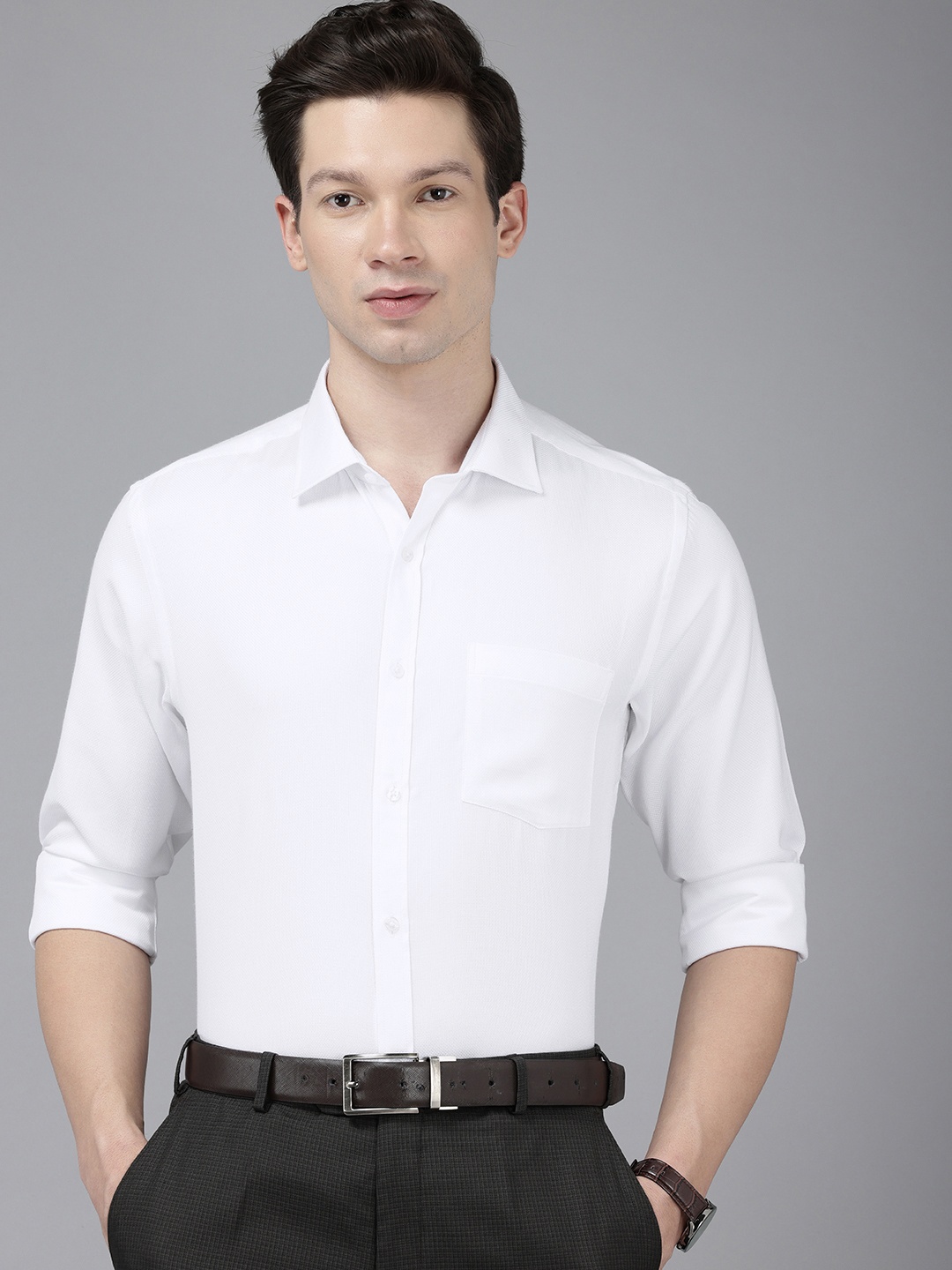 

Park Avenue Slim Fit Opaque Formal Shirt, White