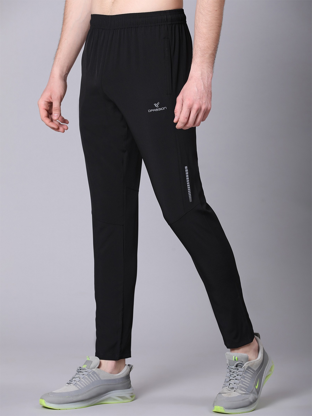 

Dpassion Men Light Weight Track Pants, Black