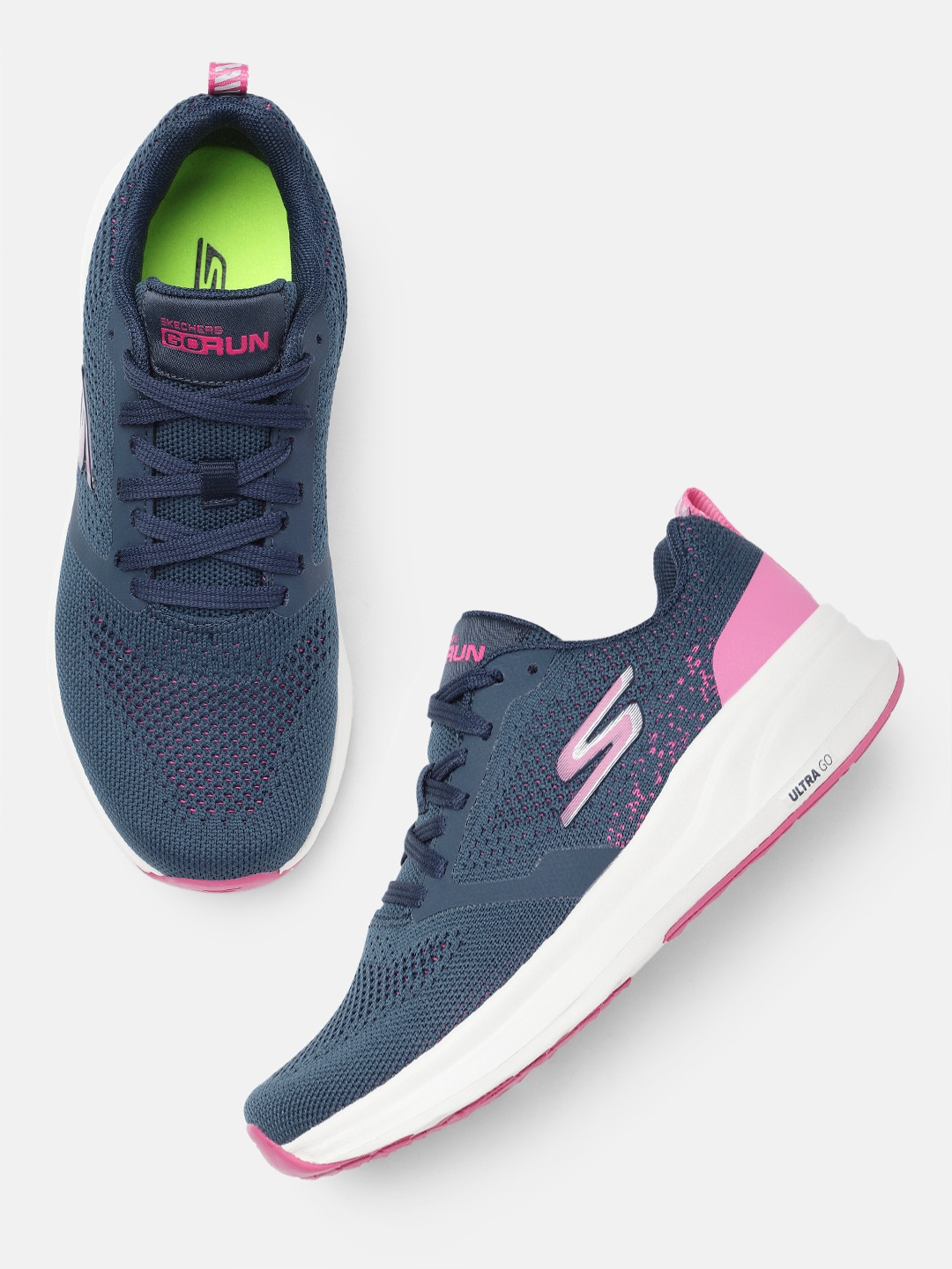

Skechers Women GO RUN PURE Running Non-Marking Shoes, Navy blue