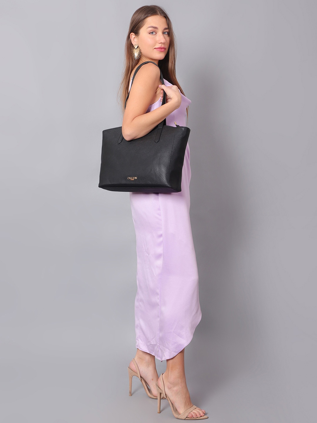 

Carlton London Shopper Tote Bag, Black