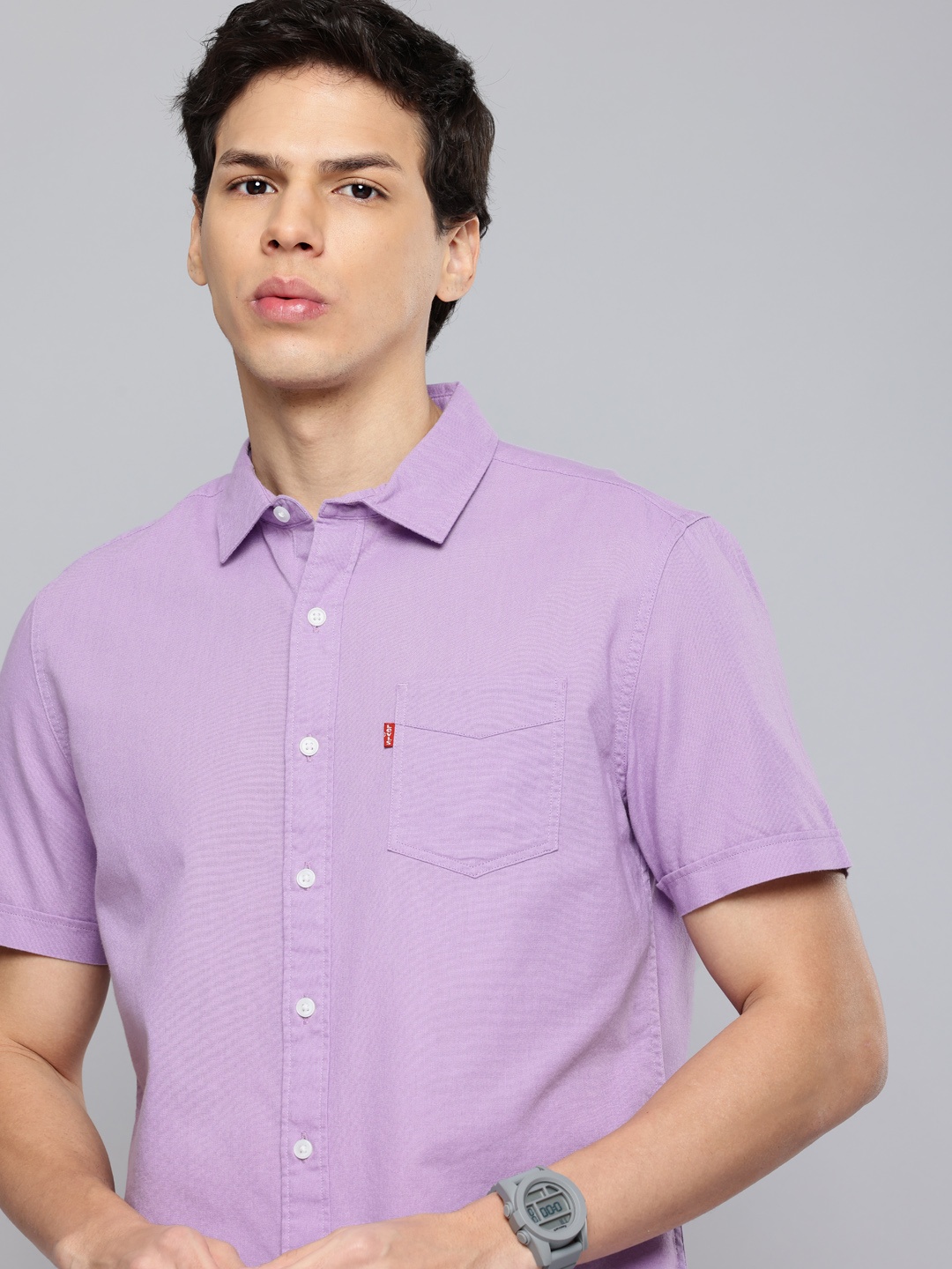 

Levis Slim Fit Pure Cotton Casual Shirt, Purple