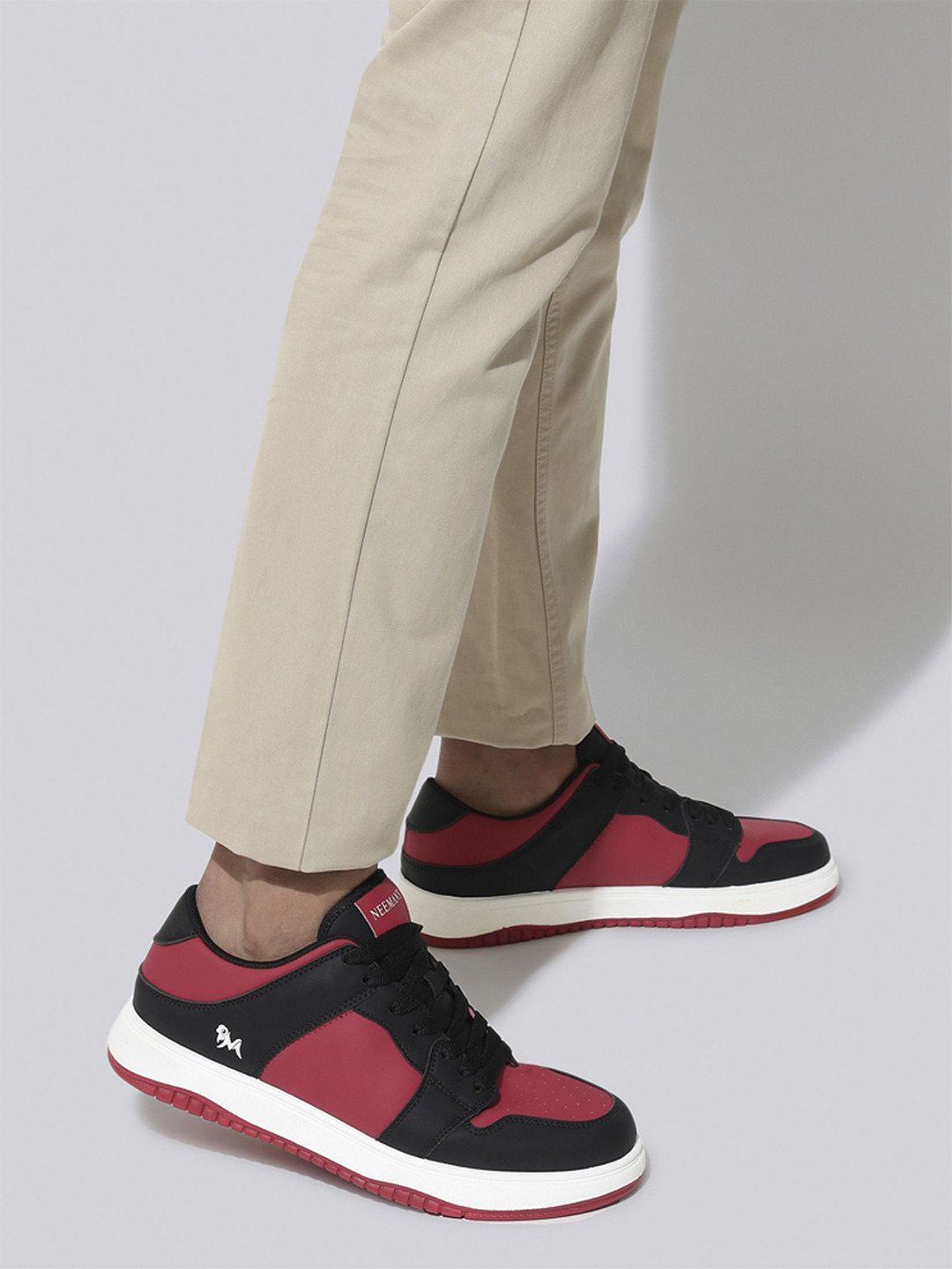

NEEMANS Men Colourblocked Lace-Ups Sneakers, Red