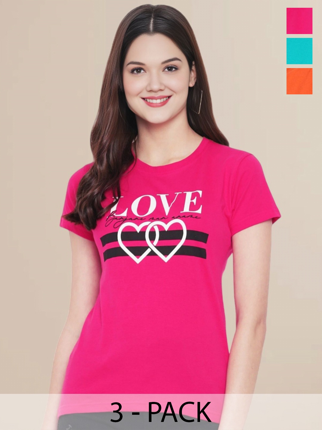 Metronaut Women Set of 3 Printed T-shirts, Multi
