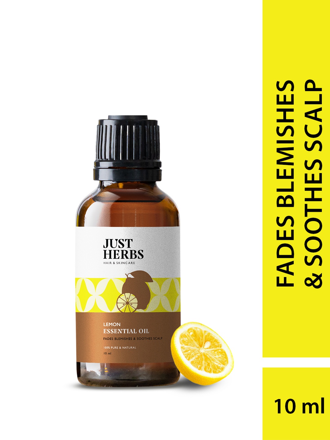 

Just Herbs 100% Pure Lemon Steam Distilled Essential Oil- 10 ml, White