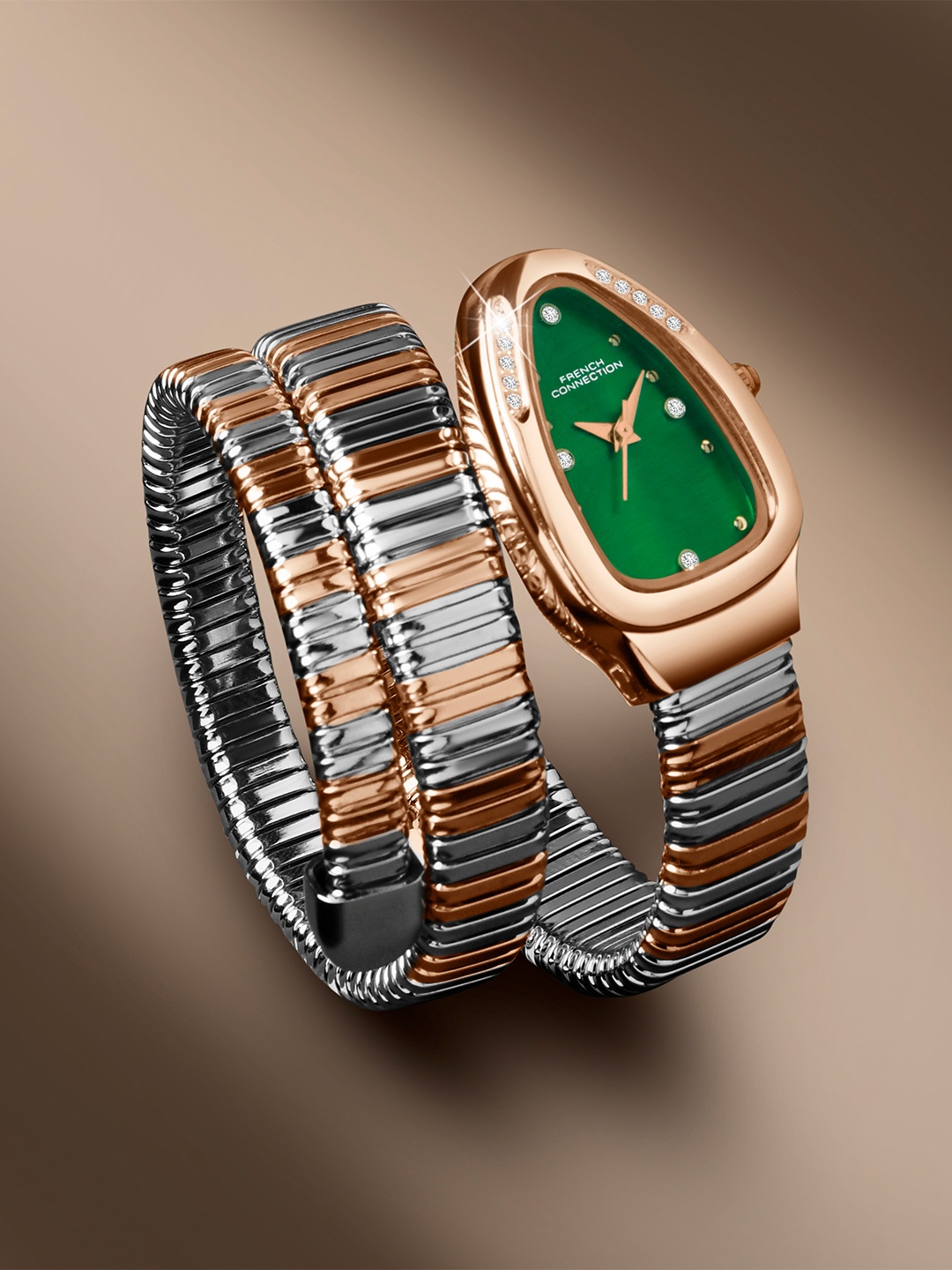 

French Connection Women Patterned Dial & Stainless Steel Analogue Watch FCN0110NRTM, Green