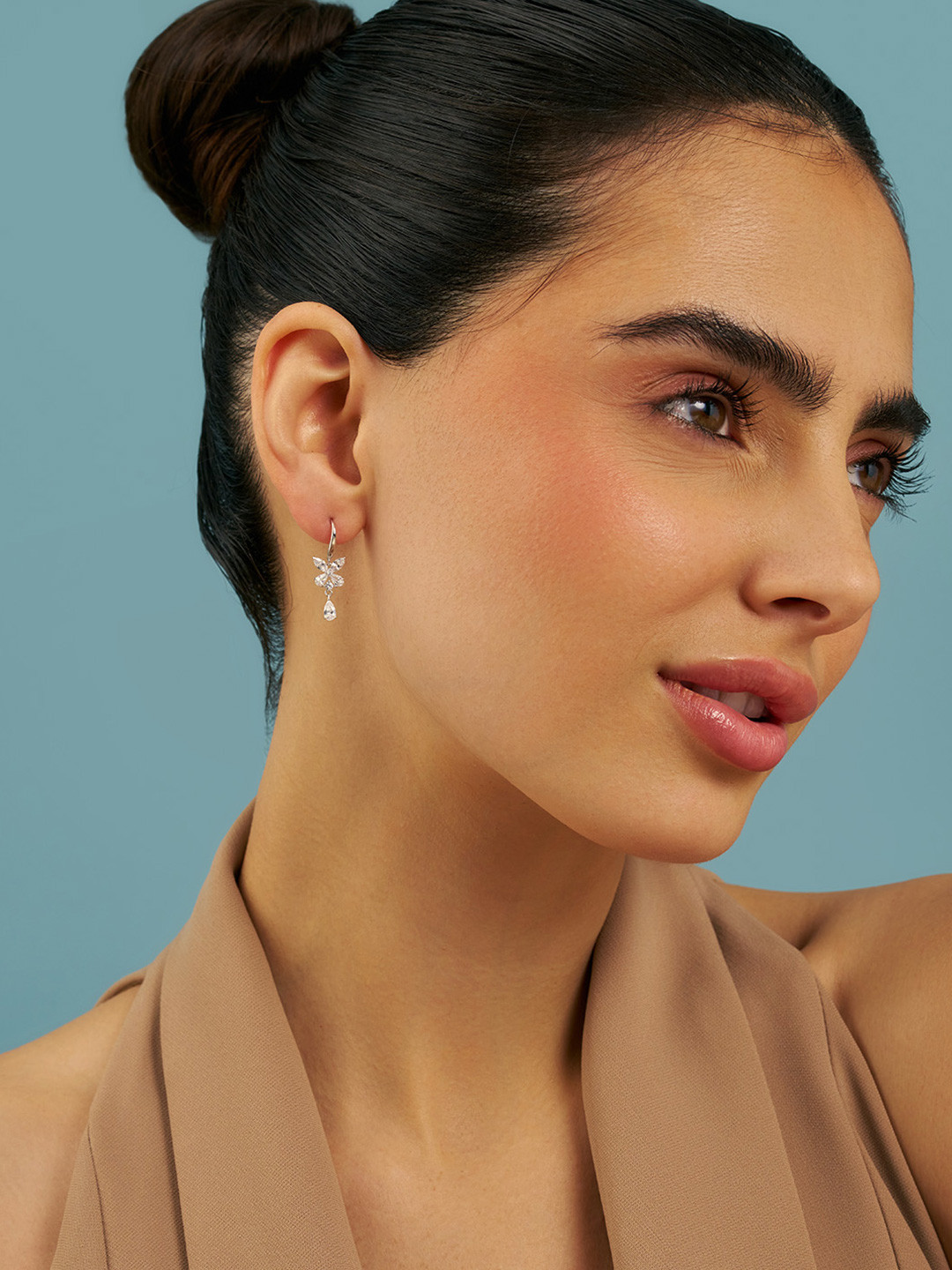 

Kushal's Fashion Jewellery Sterling Silver Zircon Rhodium-Plated Drop Earrings