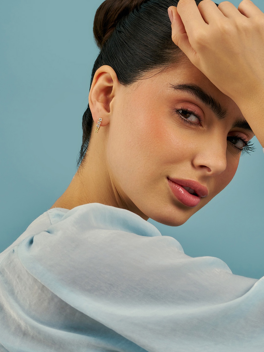 

Kushal's Fashion Jewellery Sterling Silver Zircon Gold-Plated Studs