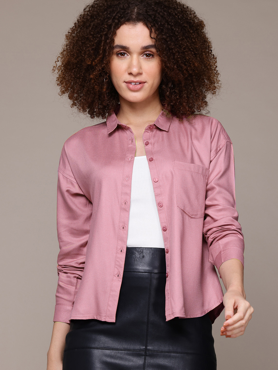 

Roadster Women Opaque Casual Shirt, Rose