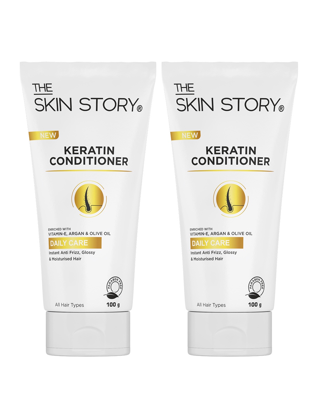 

THE SKIN STORY Set Of 2 Keratin Conditioner With Vitamin E & Argan Oil - 100g Each, White