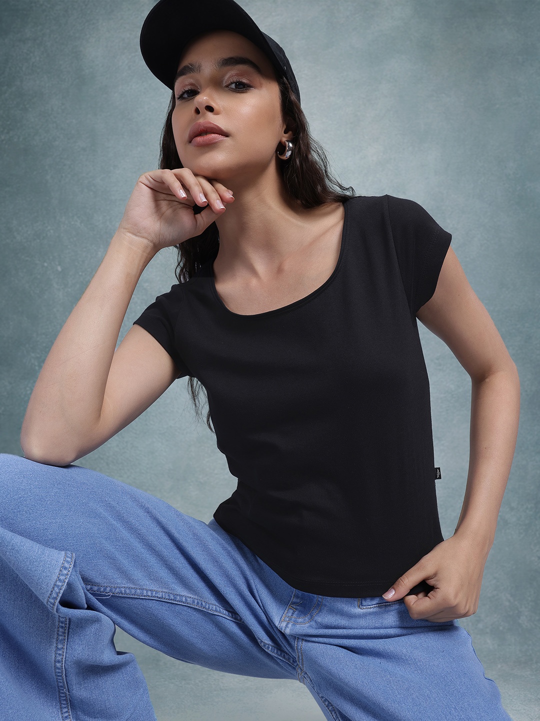 

The Roadster Life Co. Scoop Neck T-shirt, Black