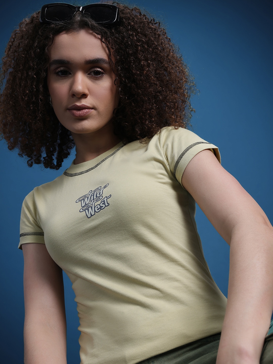 

The Roadster Life Co. Contrast Stitch Printed T-shirt, Beige