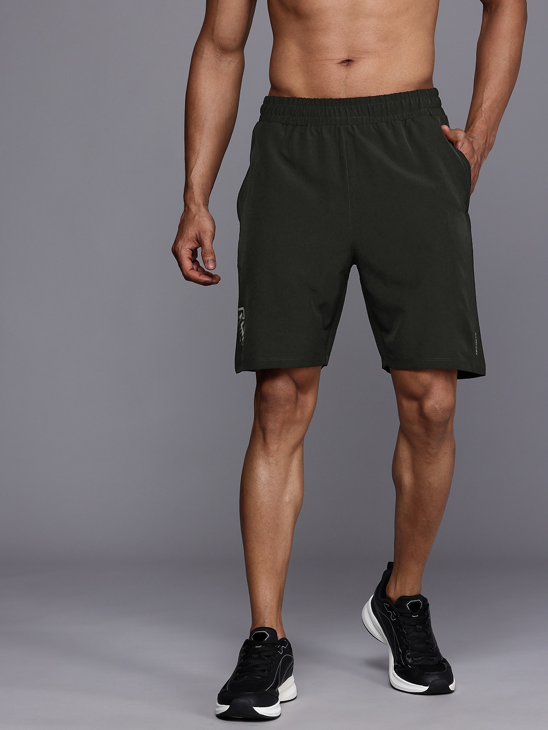 

HRX by Hrithik Roshan Men Typography Running Shorts, Charcoal
