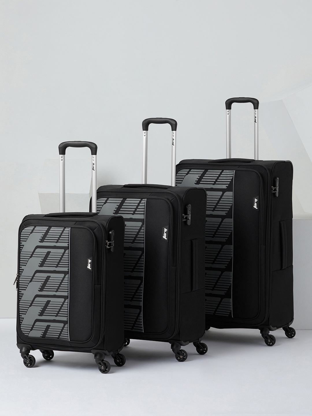 

Wildcraft Set of 3 Chester Torq Trolley Suitcases - Cabin, Medium & Large, Black